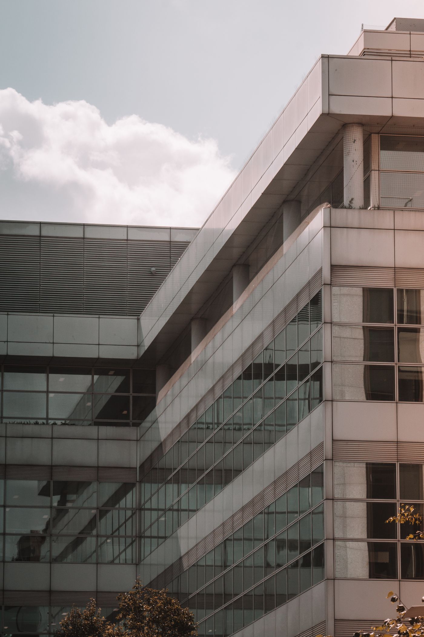 Modern building facade representing building management systems